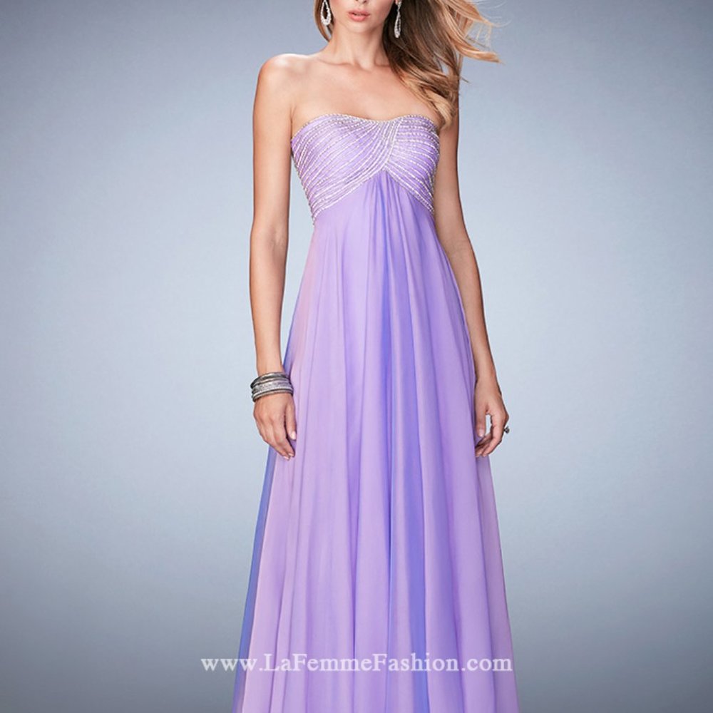 NWT 22363 Strapless Dress W/Crystal & Pearl Bodice